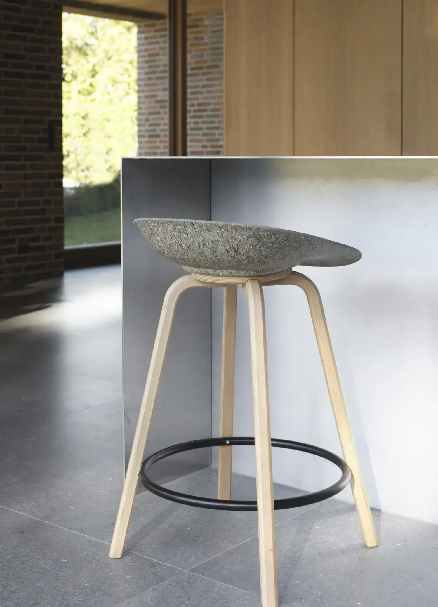 - Mat Barstool 65 cm Beech/Cream^Normann Copenhagen Clearance