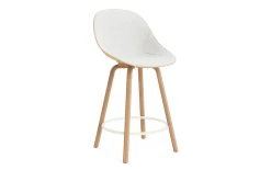- Mat Bar Chair 65 cm Front Upholstery Hemp Beech/Cream - Hallingdal 110^Normann Copenhagen