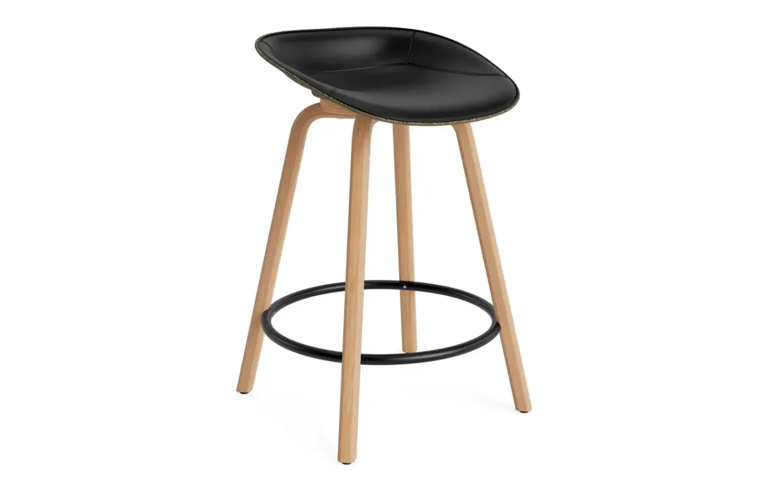 - Mat Barstool 65 cm Front Upholstery Seaweed Beech/Black - Ultra 41599^Normann Copenhagen Outlet