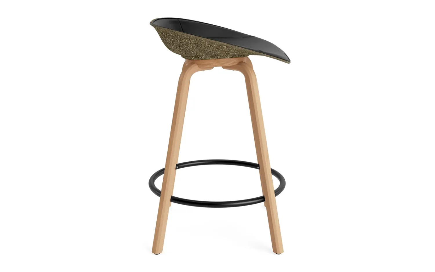 - Mat Barstool 65 cm Front Upholstery Seaweed Beech/Black - Ultra 41599^Normann Copenhagen Outlet