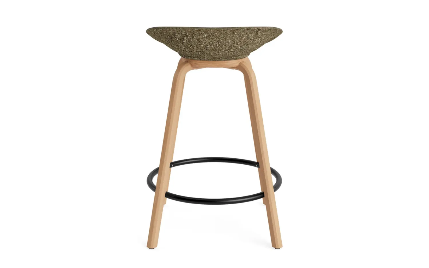 - Mat Barstool 65 cm Front Upholstery Seaweed Beech/Black - Ultra 41599^Normann Copenhagen Outlet
