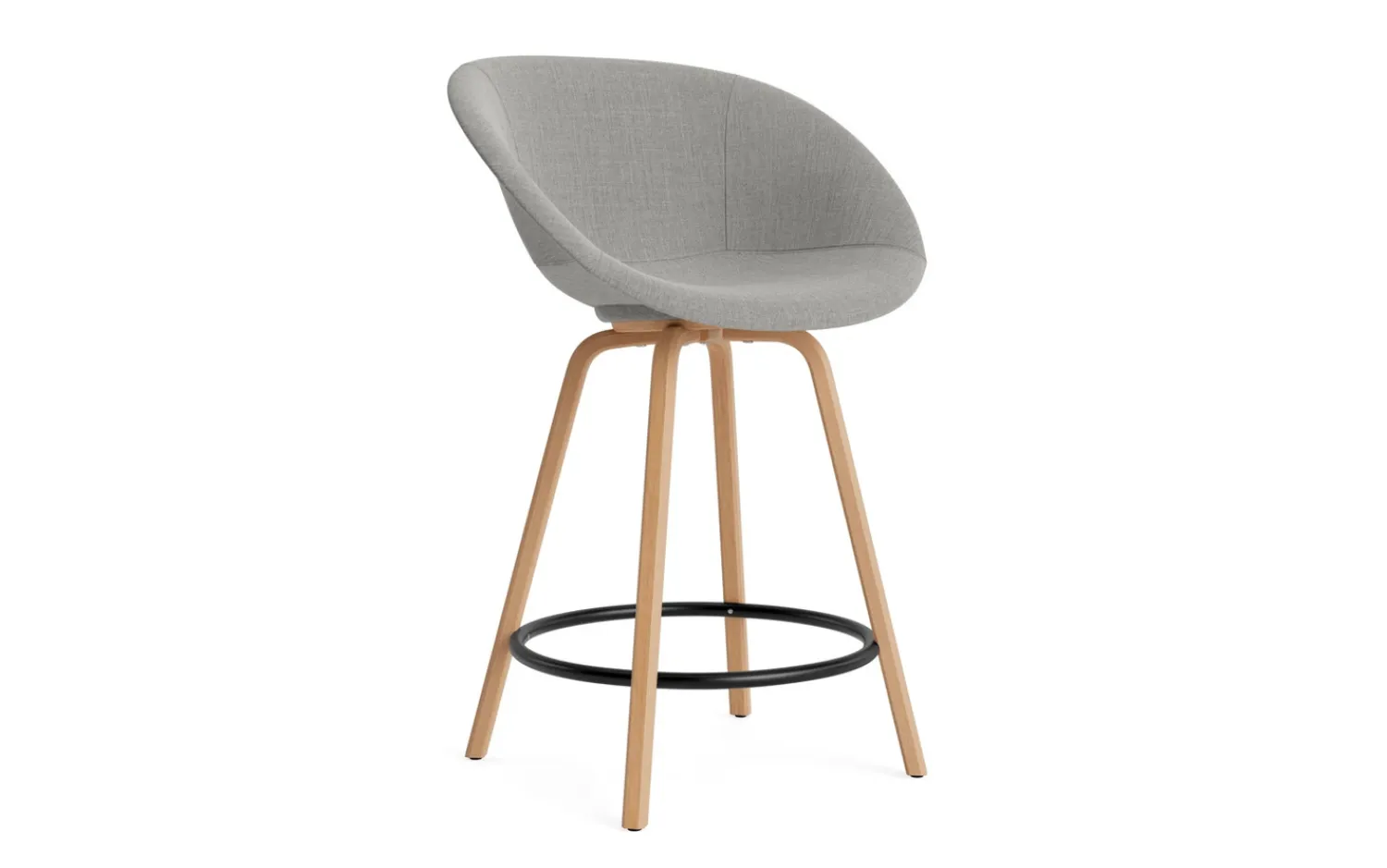 - Mat Bar Armchair 65 cm Full Upholstery Beech/Black - Remix 133^Normann Copenhagen