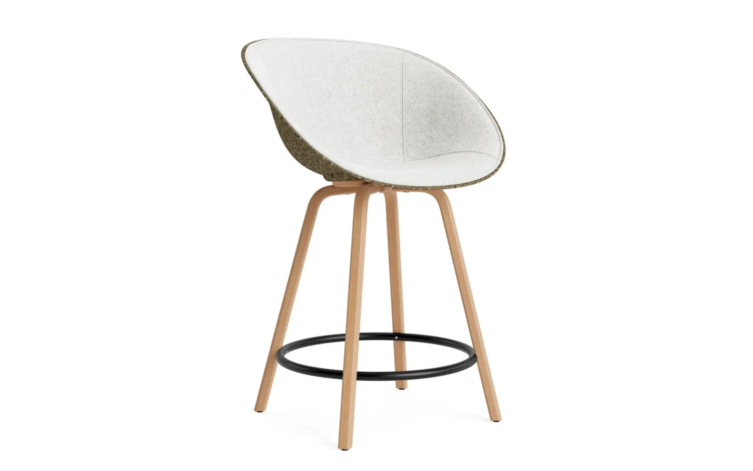 - Mat Bar Armchair 65 cm Front Upholstery Seaweed Beech/Black - Hallingdal 110*Normann Copenhagen Outlet