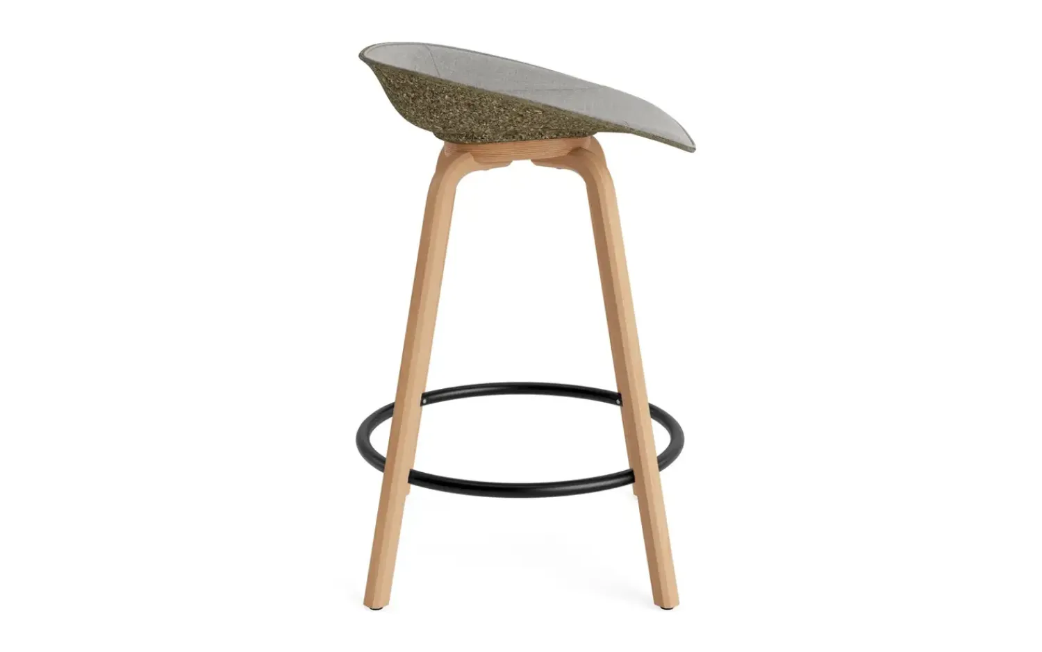 - Mat Barstool 65 cm Front Upholstery Seaweed Beech/Black - Remix 133^Normann Copenhagen Online