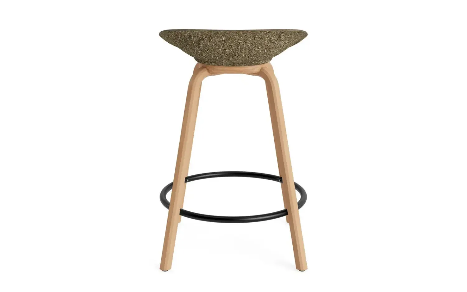 - Mat Barstool 65 cm Front Upholstery Seaweed Beech/Black - Remix 133^Normann Copenhagen Online