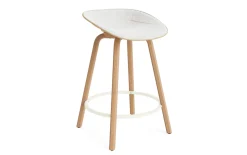 - Mat Barstool 65 cm Front Upholstery Hemp Beech/Cream - Hallingdal 110^Normann Copenhagen Outlet