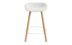 - Mat Barstool 65 cm Front Upholstery Hemp Beech/Cream - Hallingdal 110^Normann Copenhagen Outlet