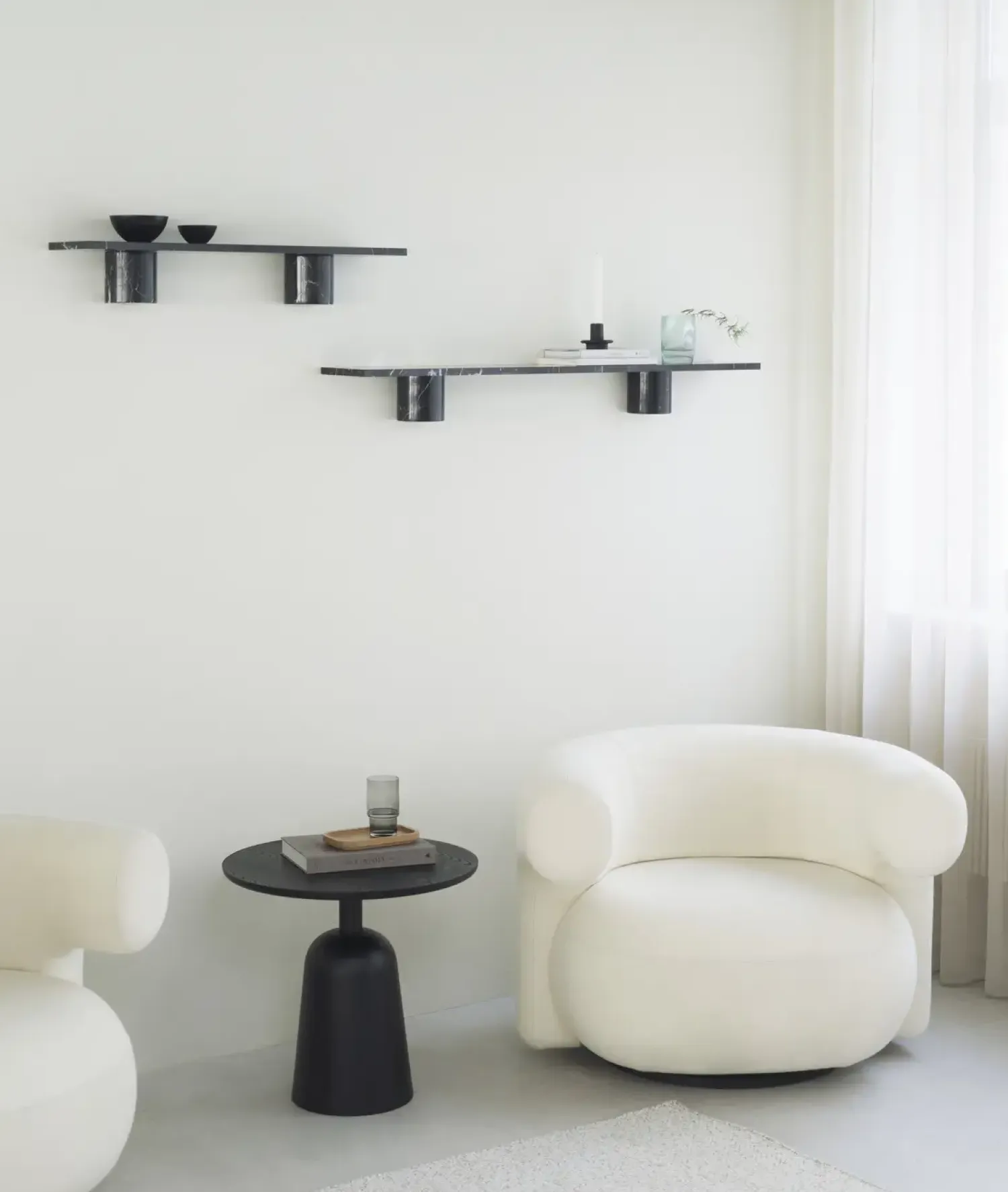 - Sten Hylde - 80 cm - sort marmor^Normann Copenhagen Discount