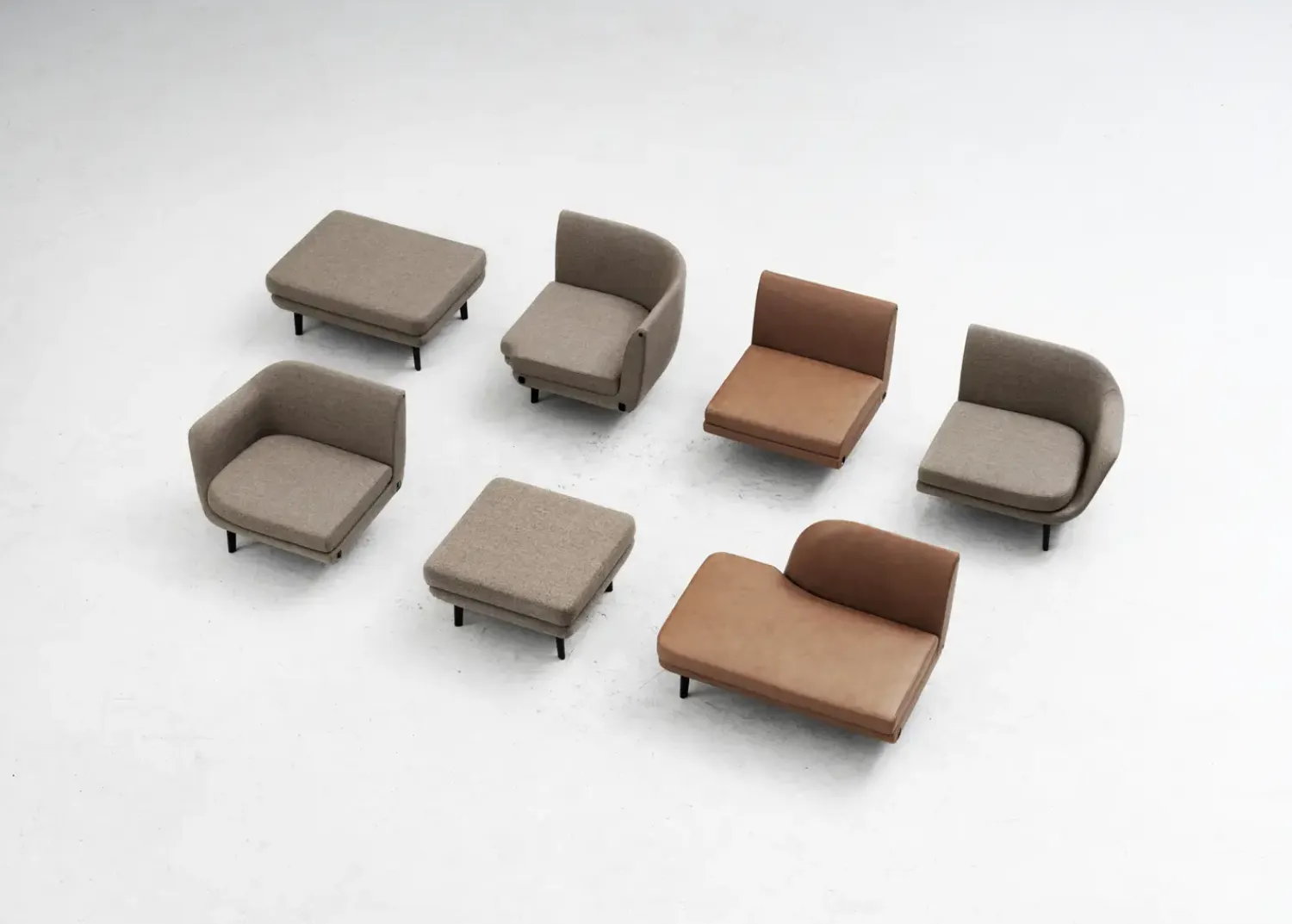 - Sum Modular Sofa 710 Pouf Large Black Alu*Normann Copenhagen Online