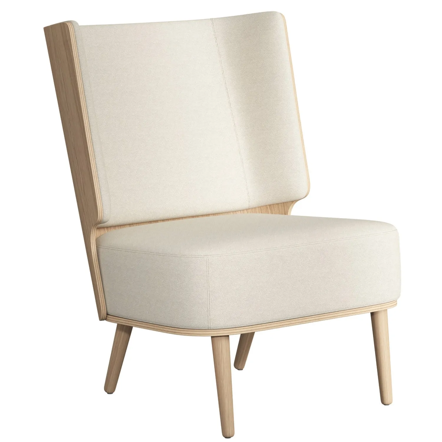- Lounge Chair - Serena - Sweet Vanilla/Hvid og Natur Eg*NovoForm Hot