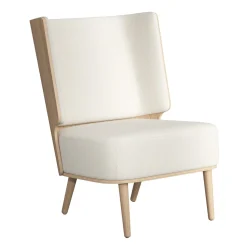 - Lounge Chair - Serena - Nubbio White/Hvid og Natur Eg*NovoForm Online