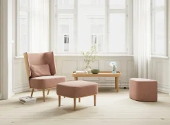 - Lounge Chair - Serena - Nubbio White/Hvid og Natur Eg*NovoForm Online