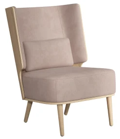 - Lounge Chair - Serena - Dusty Rose/Rosa og Natur Eg^NovoForm Online