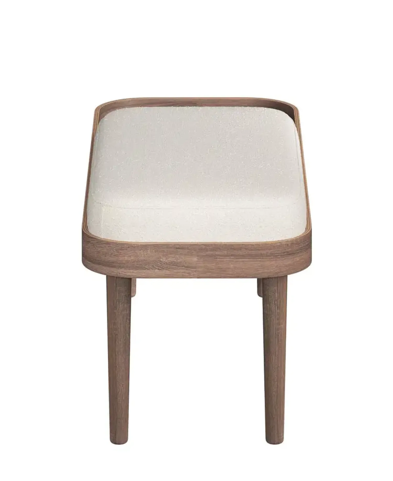 - Serena Bænk - Hvid Bouclé - Mørk eg*NovoForm New