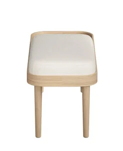 - Serena Bænk - Hvid Bouclé - Natur eg*NovoForm Discount