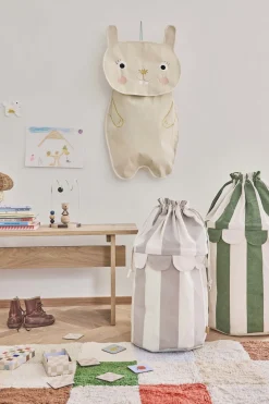 - Opbevaringsposer - Saga - 2 stk. - Beige/grøn stribet*OYOY Online