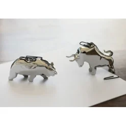 - Bull & Bear paper clip holder, 2 pcs set*Philippi New