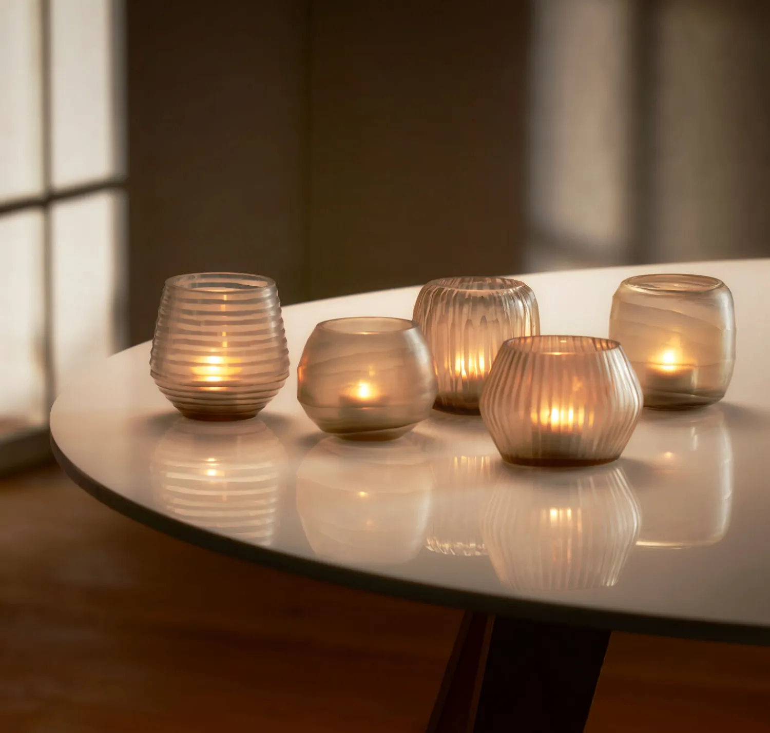 - Terra glass votives, 5 pcs set*Philippi Sale