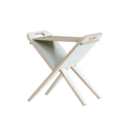 - Klaburet - Hvid Nanotech laminat, sæde hør^Piet Hein Online