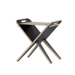 - Klaburet - Sort Nanotech laminat, sæde hør*Piet Hein Sale