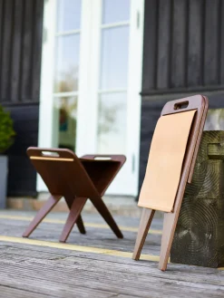 - Klaburet - Valnødde-finér , sæde kærnelæder Natur^Piet Hein Sale