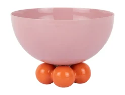 - Bowl Double Funky small soft pink w. bright orange*Present time Clearance