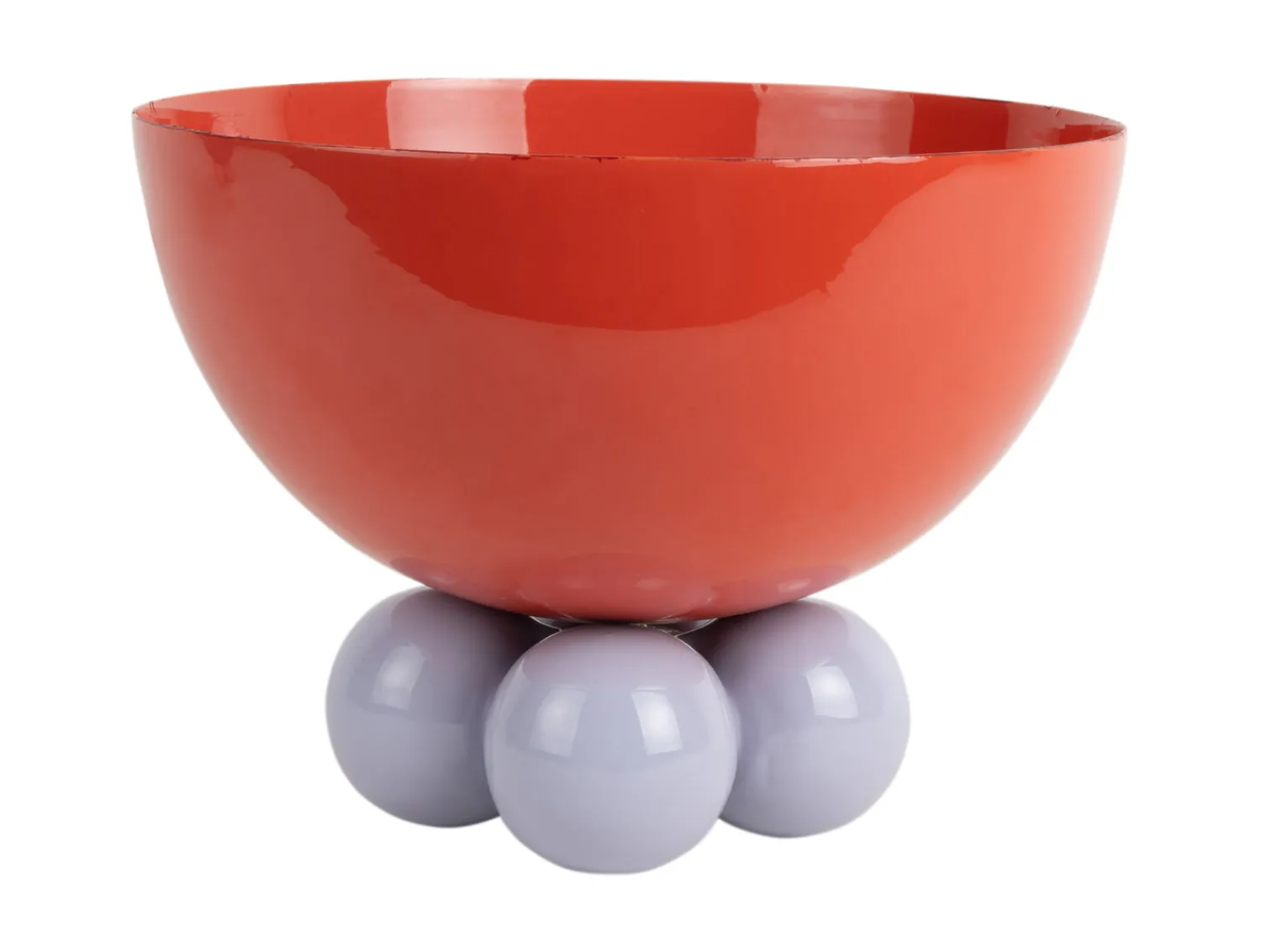 - Bowl Double Funky large bright red w. soft purple*Present time Discount
