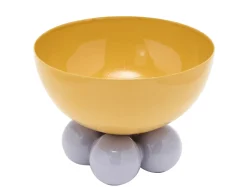 - Bowl Double Funky medium bright yellow w. soft purple^Present time