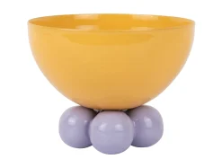 - Bowl Double Funky medium bright yellow w. soft purple^Present time