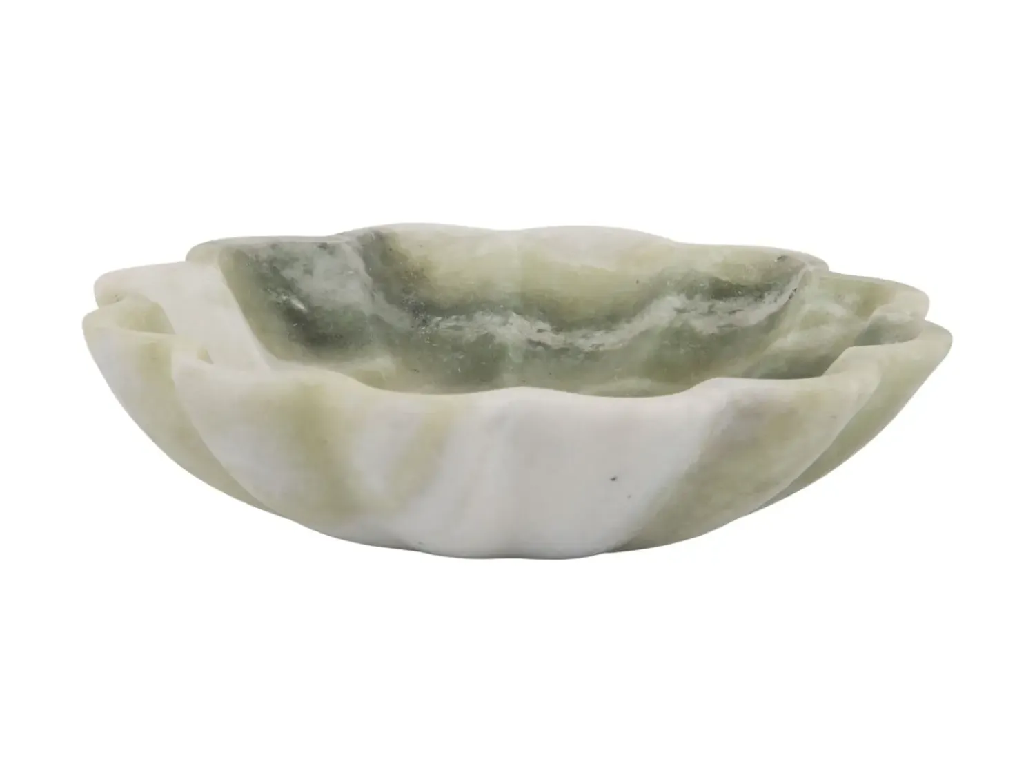 - Bowl Flower marble himalayan green*Present time Sale