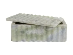 - Bowl rectangle with lid marble himalayan green*Present time Hot