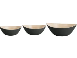 - Bowl set Puro Oval bamboo black^Present time Clearance