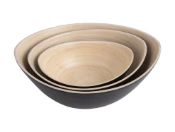 - Bowl set Puro Oval bamboo black^Present time Clearance