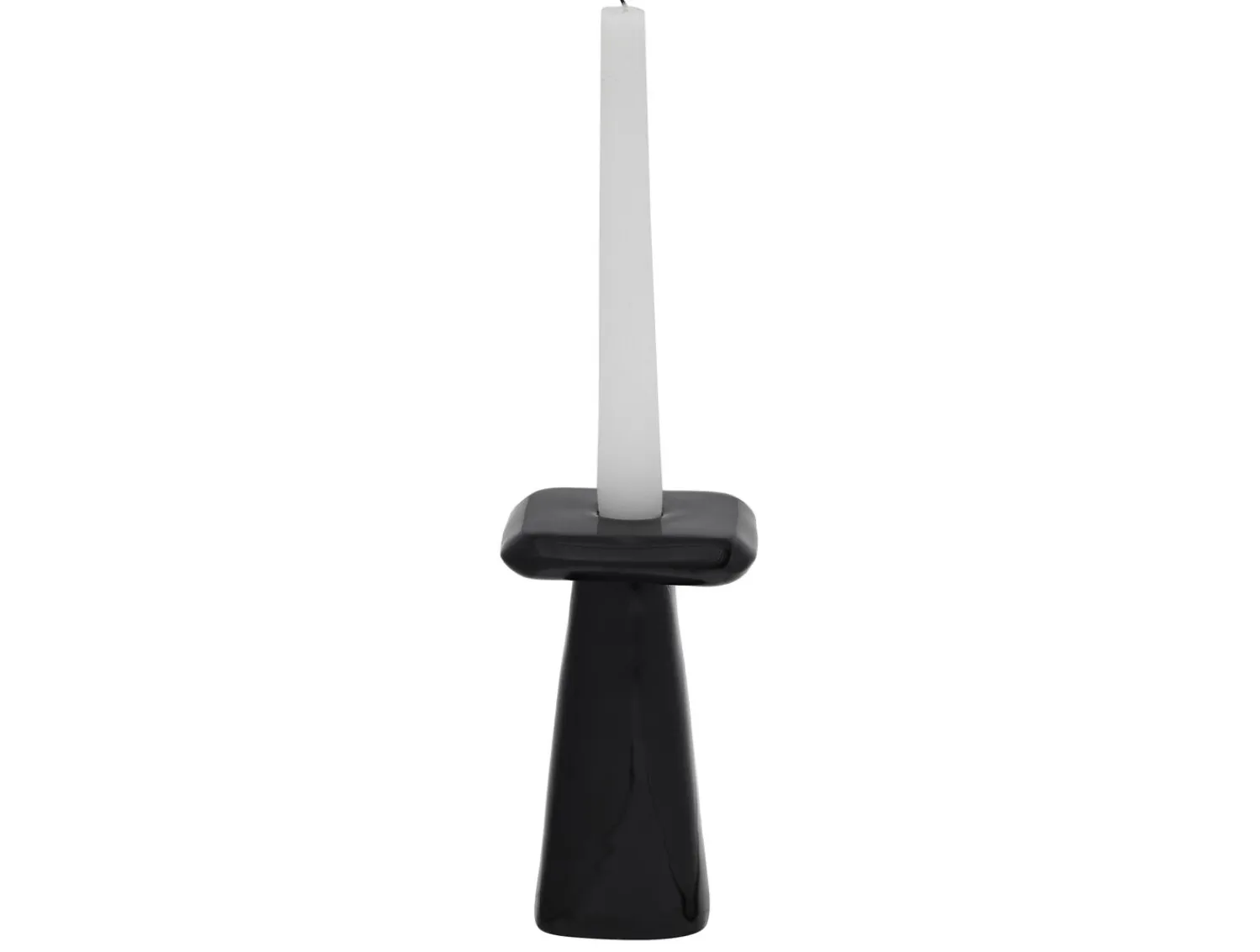 - Candle holder Roca large black^Present time