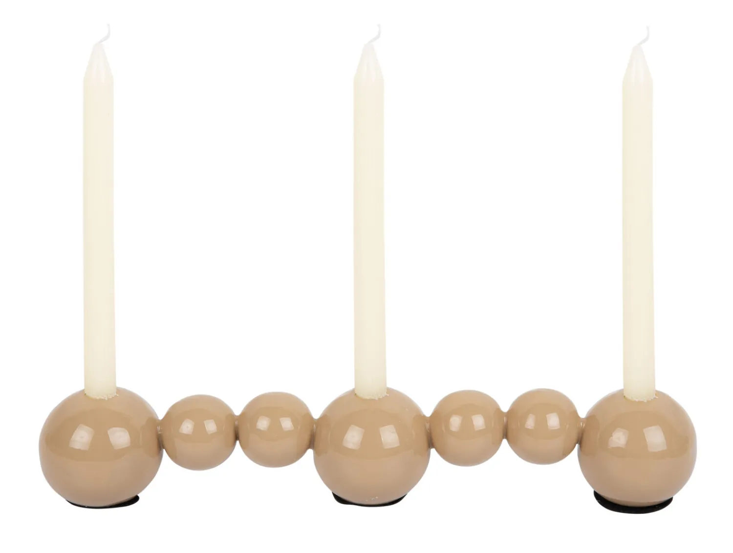 - Candle holder Bubbles straight enamel soft brown^Present time Sale