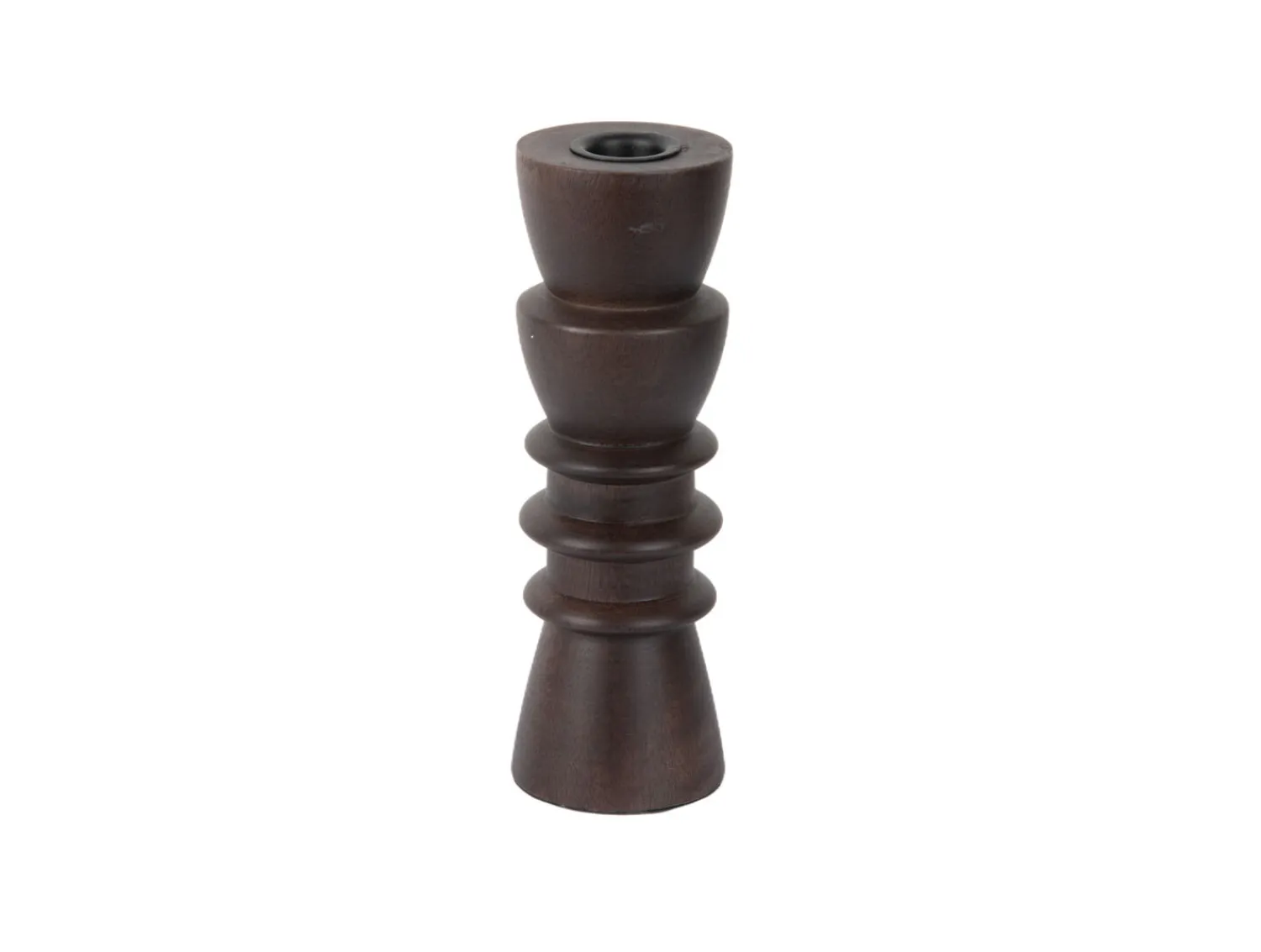 - Candle holder Formado Medium mango wood walnut lacquered*Present time Clearance