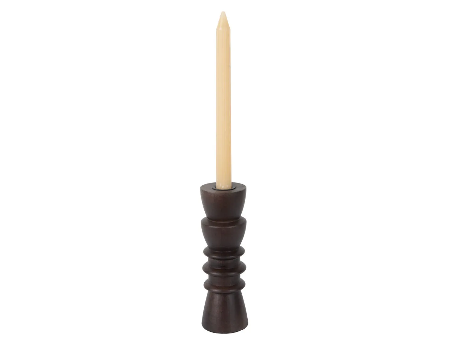 - Candle holder Formado Medium mango wood walnut lacquered*Present time Clearance