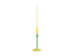 - Candle holder Duo Colores medium soft yellow w. retro green^Present time Hot