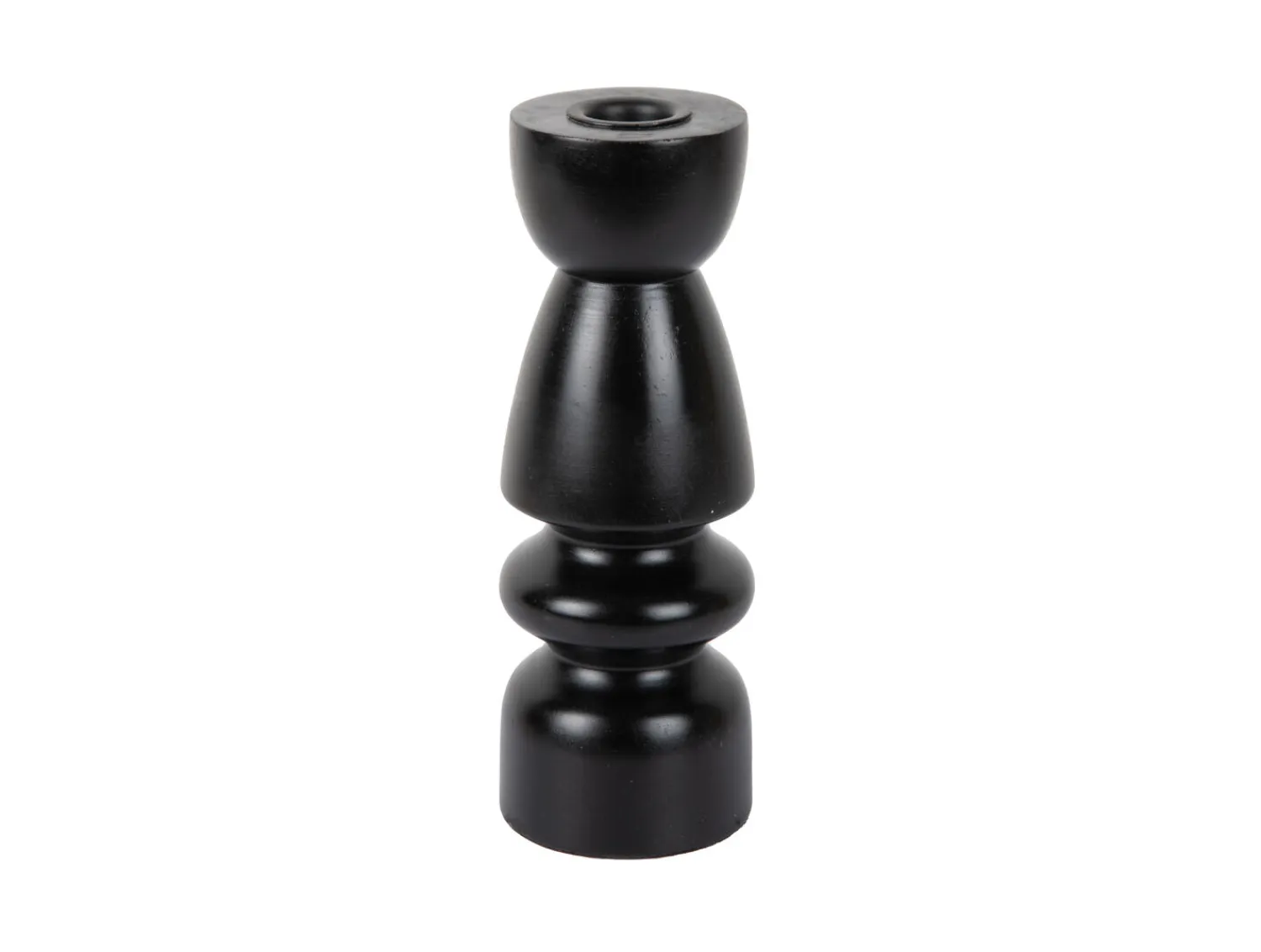 - Candle holder Modelar Medium mango wood black*Present time Online