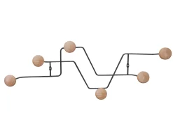 - Coat rack Zig Zag black w. wooden knobs^Present time Best