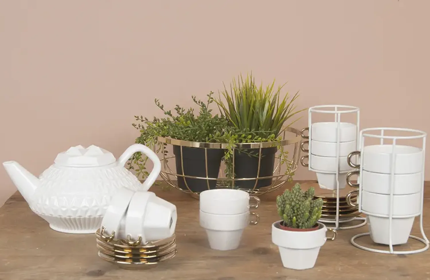 - Fruit basket Open Grid metal gold*Present time Outlet