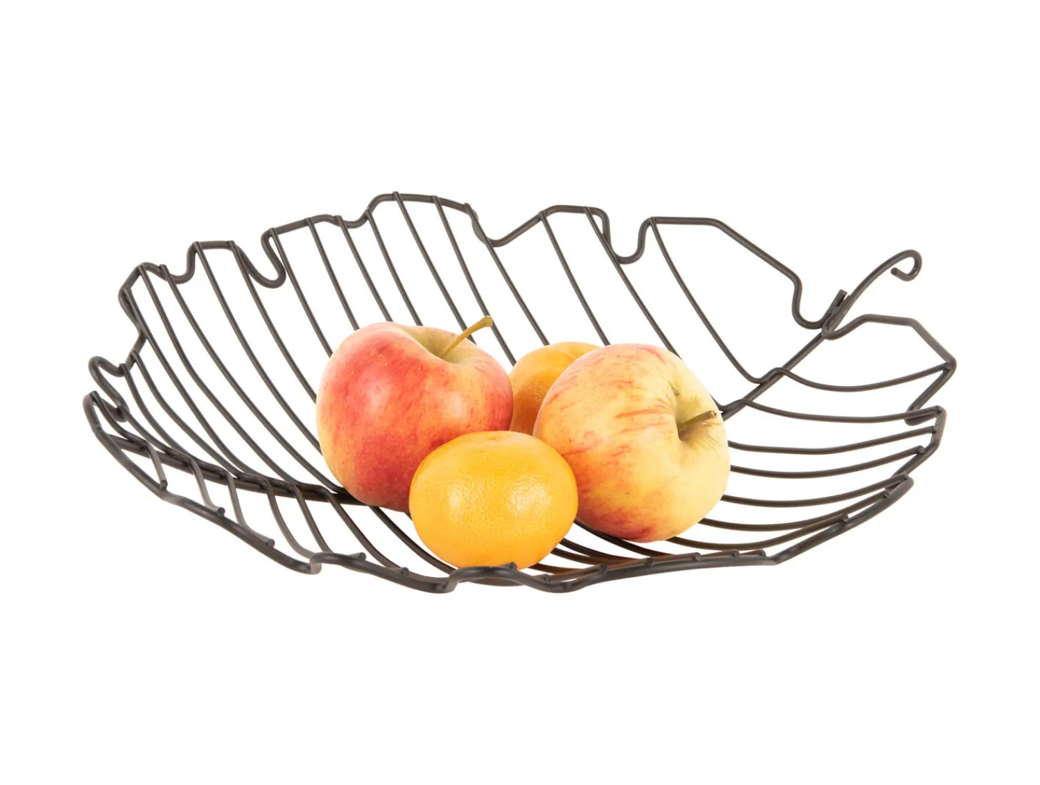 - Fruit basket Leaf large iron black^Present time Discount