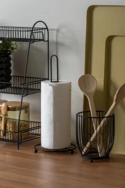 - Kitchen roll holder Wired metal black^Present time