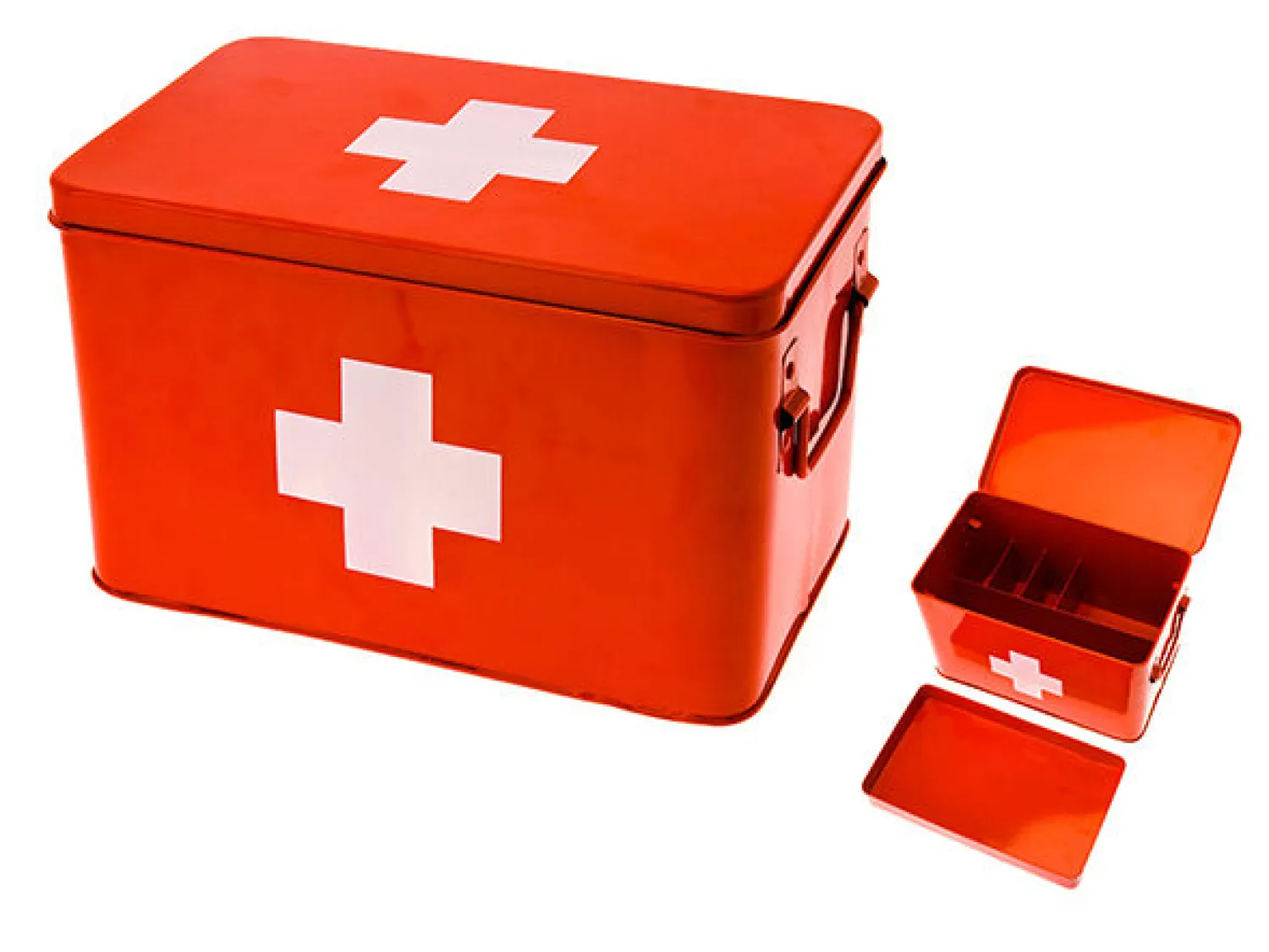 - Medicine storage box metal red w. white cross*Present time Clearance