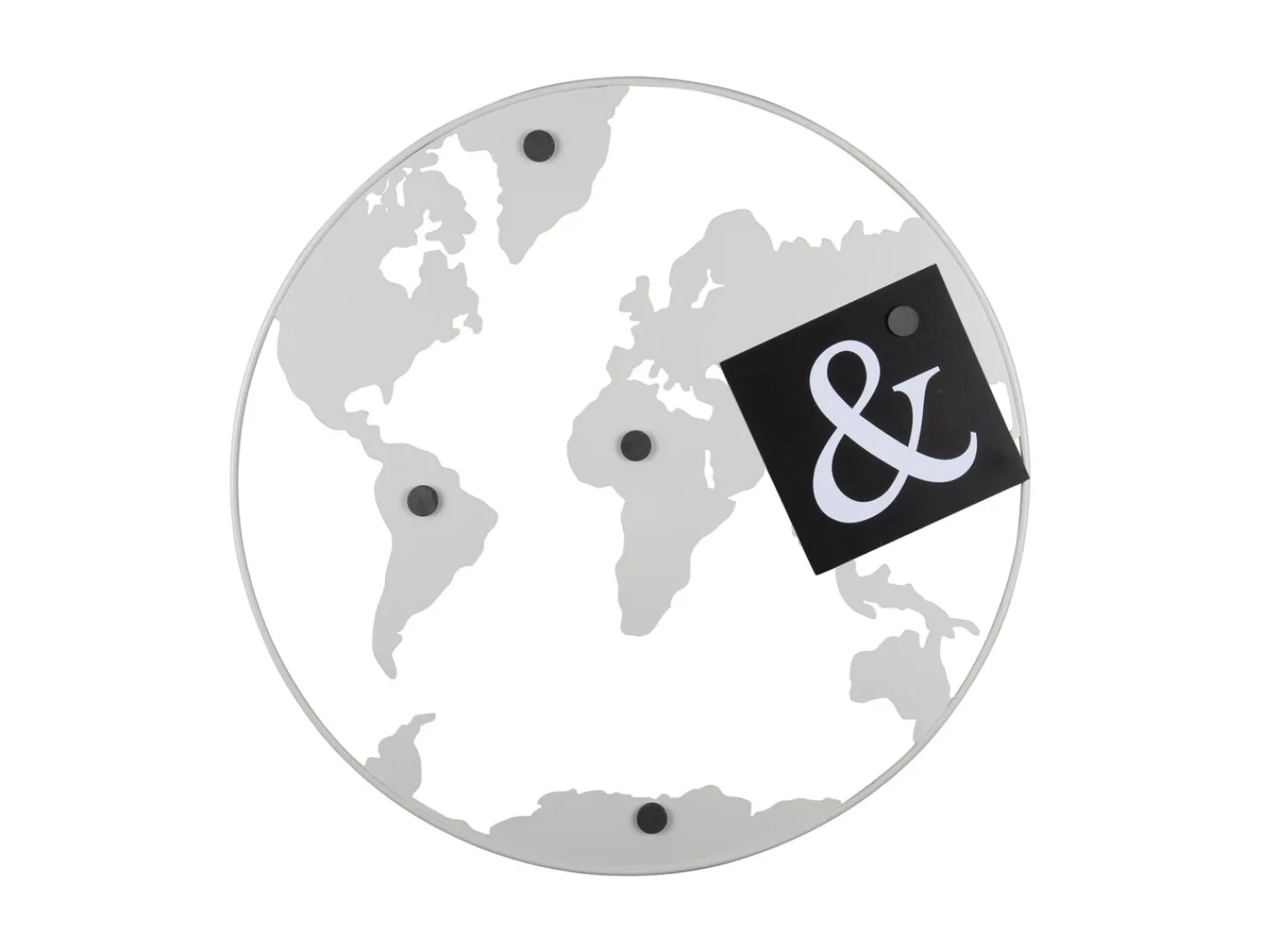 - Memo board World Map w. magnets iron white*Present time Discount