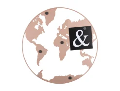 - Memo board World Map w. magnets iron light pink^Present time Best
