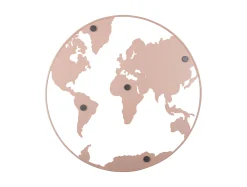 - Memo board World Map w. magnets iron light pink^Present time Best