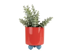 - Plant pot Double Funky small bright red w. air blue*Present time Discount