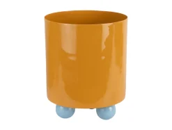 - Plant pot Double Funky large mango yellow w. soft blue*Present time Hot