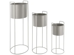 - Plant pot set Essence round iron warm grey^Present time Hot